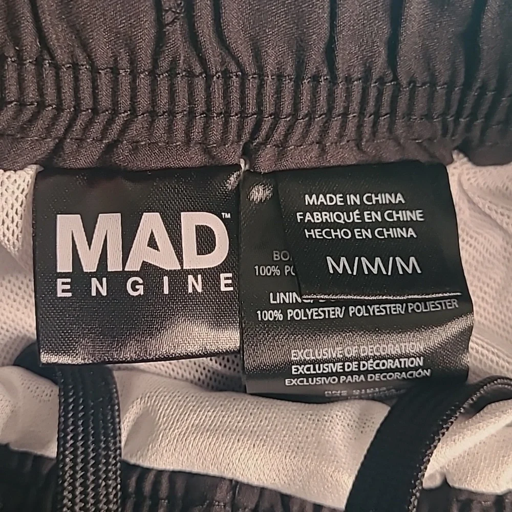 New with tags! Mad Engine Boys Medium Nasa Black Swim Shorts